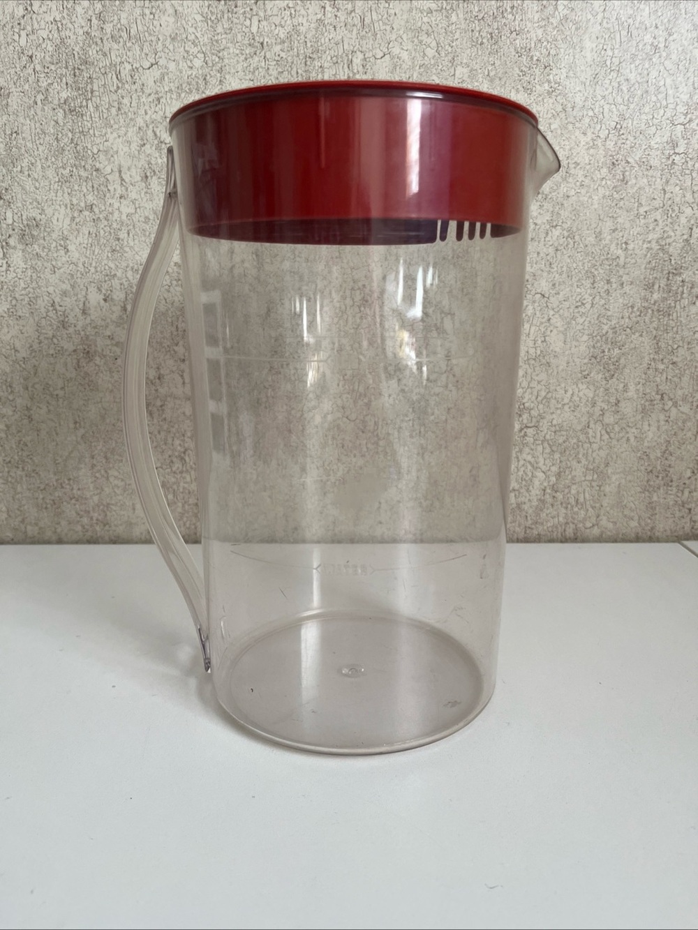 Mr Coffee Iced Tea Clear Pitcher TM1 Replacement Part 2 Quart Rust Red with Lid